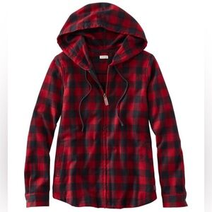 Women's Scotch Plaid Flannel Shirt, Relaxed Zip Hoodie